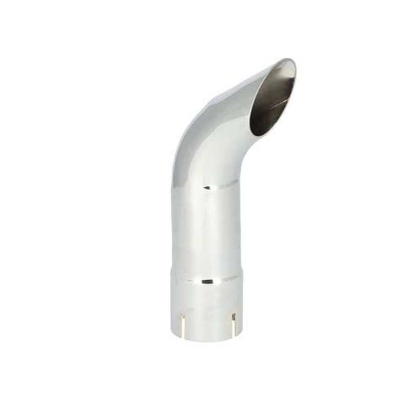 Exhaust Stack - 2" x 12" Curved Chrome