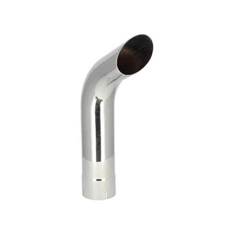 Exhaust Stack - 3-1/2" x 24" Curved Chrome