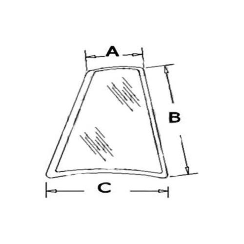 Cab Glass - Rear Quarter Right Hand fits Case 570LXT 570MXT 580K 580L 580M 580SK 580 Super L 580 Super M 590 Super L 590 570LXT 580L D126204