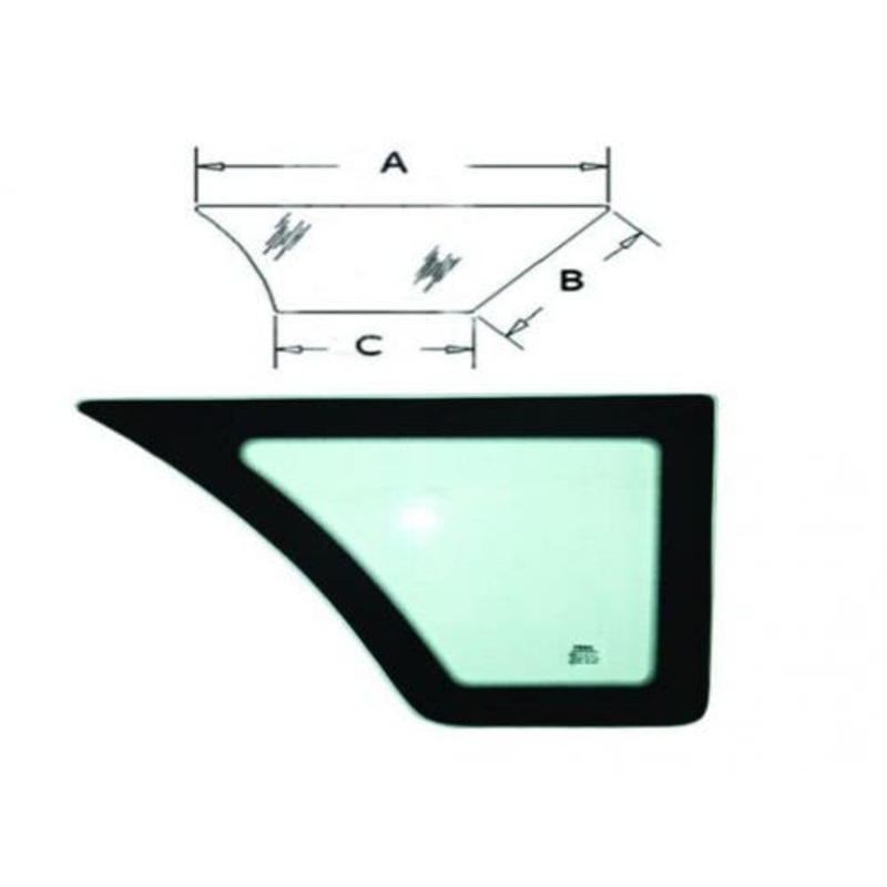 Cab Glass - Door Lower Right Hand fits Case 570LXT 570MXT 580K 580L 580SK 580 Super L 590 Super L 590 570LXT 580K 580L 580SK 580 Super L R52884