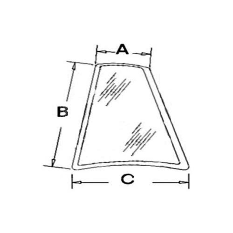 Cab Glass - Rear Quarter Left Hand fits Case 570LXT 570MXT 580K 580L 580SK 580 Super L 590 570LXT 570MXT 580K 580L 580SK 580 Super L 590 D126205
