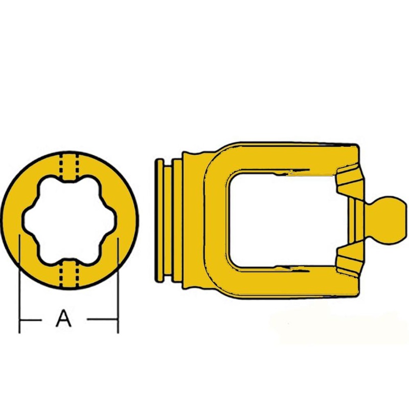 853564 New Inboard Yoke Fits Walterscheid WWE Series 2480 WWZ Series 2480