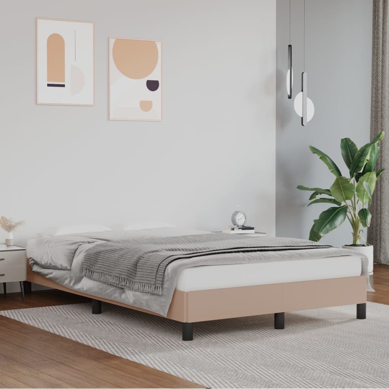 Cadre de lit sans matelas cappuccino 120x200 cm similicuir