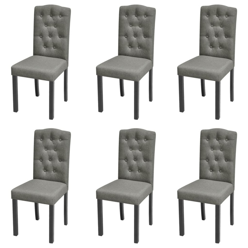 Chaises  manger lot de 6 gris tissu