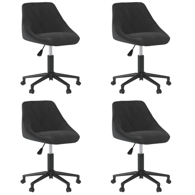 Chaises pivotantes  manger lot de 4 noir velours