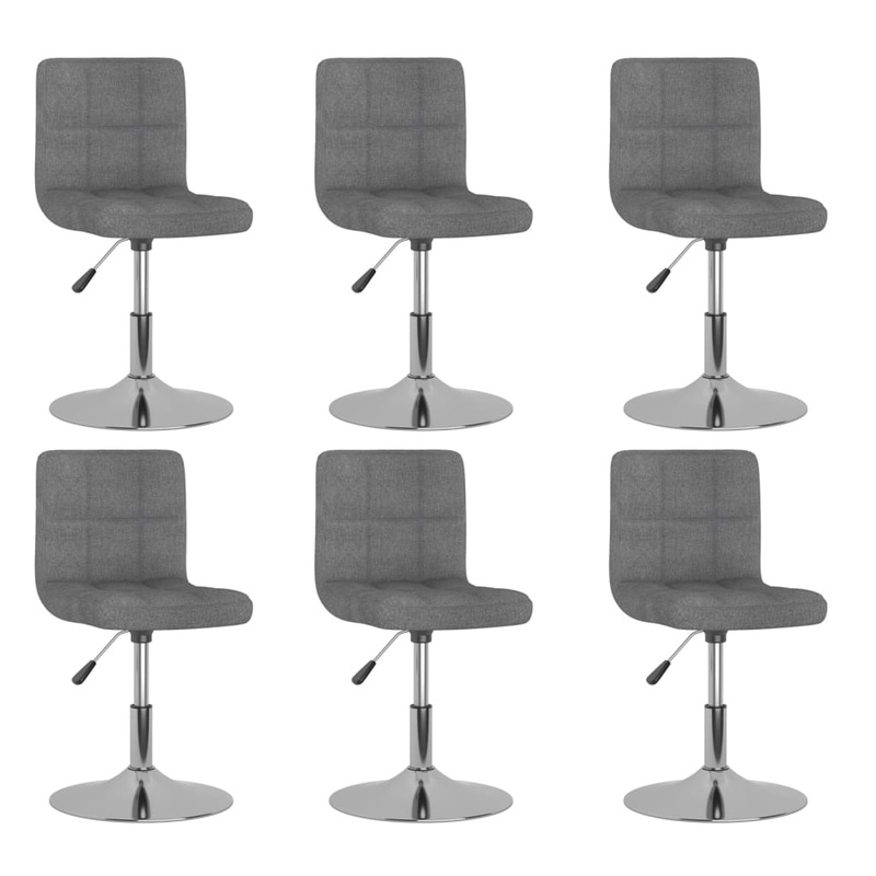 Chaises pivotantes  manger lot de 6 Gris clair Tissu