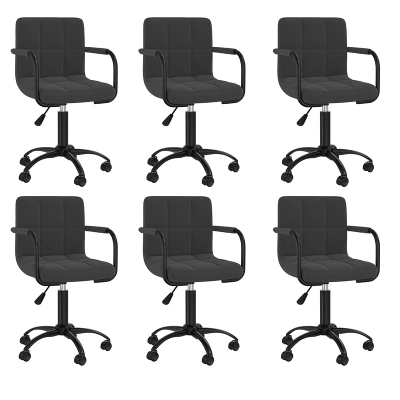 Chaises pivotantes  manger lot de 6 noir velours