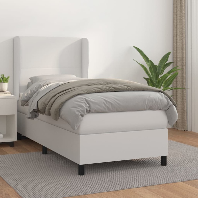 Sommier  lattes de lit avec matelas Blanc 80x200 cm Similicuir