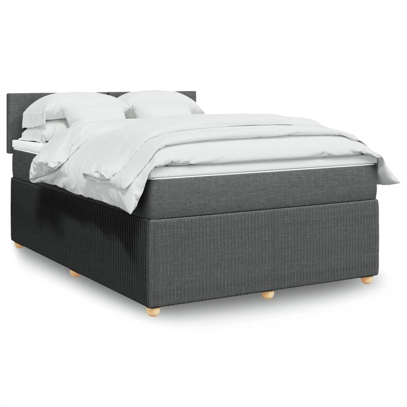 Sommier  lattes de lit avec matelas Gris fonc 140x190cm Tissu