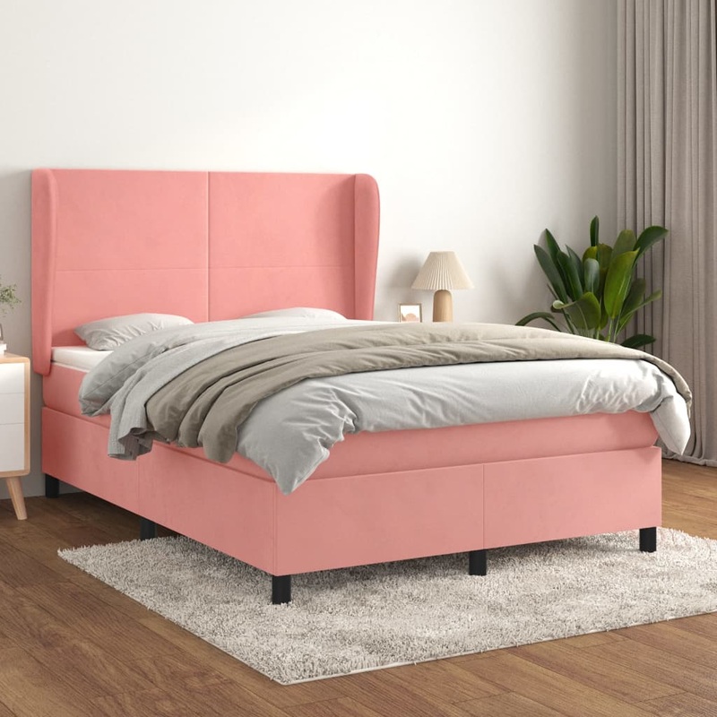 Sommier  lattes de lit avec matelas Rose 140x190 cm Velours