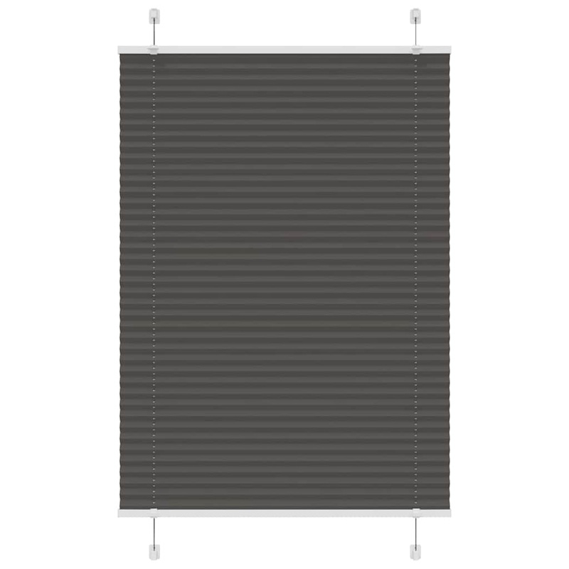 Store pliss noir 85x100 cm largeur du tissu 84,4 cm polyester